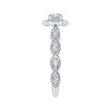 Diamond Halo Engagement Ring in 14K White Gold