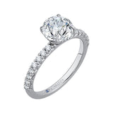 Round Diamond Engagement Ring in 14K White Gold (Semi-Mount)