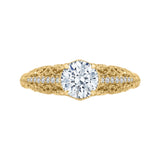 Round Diamond Engagement Ring in 14K Yellow Gold (Semi-Mount)