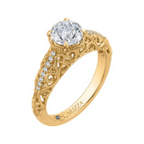 Round Diamond Engagement Ring in 14K Yellow Gold (Semi-Mount)