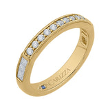 Round and Princess Cut Diamond Wedding Band in 14K Yellow Gold