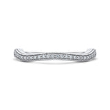 Round Diamond Half-Eternity Wedding Band in 14K White Gold