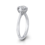 Round Diamond Classic Engagement Ring in 14K White Gold (Semi-Mount)