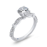 Round Diamond Engagement Ring in 14K White Gold (Semi-Mount)