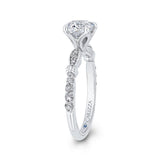 Round Diamond Engagement Ring in 14K White Gold (Semi-Mount)