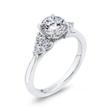 Round Diamond Classic Engagement Ring in 14K White Gold (Semi-Mount)