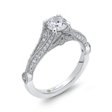 Diamond Vintage Engagement Ring in 14K White Gold