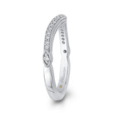 Round Diamond Half-Eternity Wedding Band in 14K White Gold