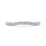 Round Diamond Half-Eternity Wedding Band in 14K White Gold