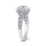 Diamond Engagement Ring in 18K White Gold (Semi-Mount)
