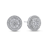 10K White Gold 3/4 Ct Diamond Fashion Earrings in 14K White Gold
