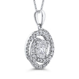 10K White Gold 3/4 Ct Diamond Fashion Pendant with Chain 14K White Gold