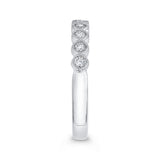 Round Diamond Half-Eternity Wedding Band in 14K White Gold