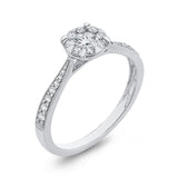 10K White Gold 3/8 ct Round Diamond Fashion Halo Ring in 14K White Gold