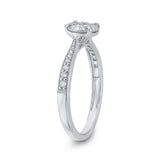 10K White Gold 3/8 ct Round Diamond Fashion Halo Ring in 14K White Gold