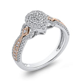 1/2 ct Round Diamond Fashion Ring in 10K Two Tone Gold