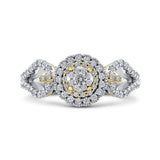 5/8 ct Round White Diamond Fashion Ring in 10K Two Tone Gold