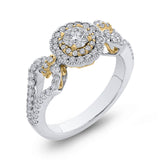 5/8 ct Round White Diamond Fashion Ring in 10K Two Tone Gold