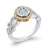 1 ct Round White Diamond Fashion Ring in 10K Two Tone Gold