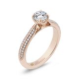 Floral Diamond Engagement Ring in 14K Rose Gold
