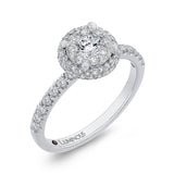 Diamond Halo Engagement Ring in 14K White Gold