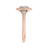 Round Diamond Halo Engagement Ring in 14K Two Tone Gold