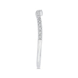 Round Diamond Half-Eternity Wedding Band in 14K White Gold