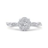 Round Diamond Engagement Ring in 14K White Gold