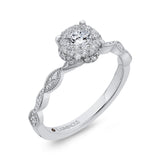 Round Diamond Engagement Ring in 14K White Gold
