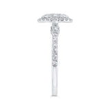 Round Diamond Halo Engagement Ring in 14K White Gold