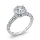 Round Diamond Engagement Ring with Six-Prong Head in 14K White Gold