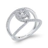 Round Diamond Fashion Ring in 14K White Gold