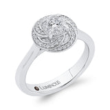Round Diamond Swirl Fashion Ring in 14K White Gold