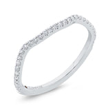 Round Diamond Contour Wedding Band in 14K White Gold