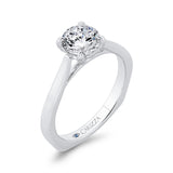 Euro Shank Diamond Engagement Ring in 14K White Gold (Semi-Mount)