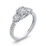 10K White Gold 2/3 ct Round Diamond Fashion Ring in 14K White Gold