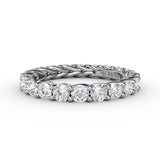 Shared Prong Woven Eternity Band 