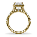 Striking Split Shank Diamond Halo Engagement Ring