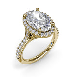 Majestic Halo Diamond Engagement Ring 