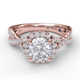 Round Halo Twist Engagement Ring