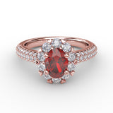 French Pave Set Contour Diamond Band