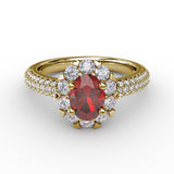 French Pave Set Contour Diamond Band