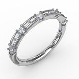 Baguette and Prong Set Diamond Band