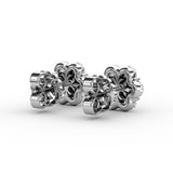 Magnolia Floral Diamond Stud Earrings 