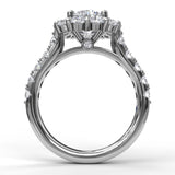 Large Diamond Cushion Halo Engagement Ring