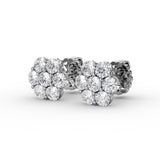 Magnolia Floral Diamond Stud Earrings 