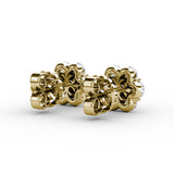Magnolia Floral Diamond Stud Earrings 