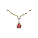 Ruby and Diamond Teardrop Necklace