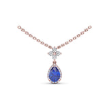 Sapphire and Diamond Teardrop Necklace