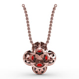 Flower Ruby and Diamond Pendant 